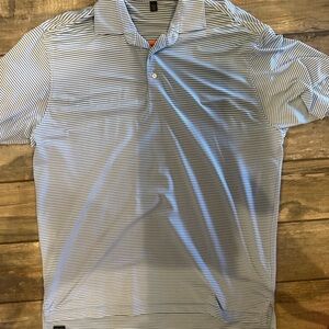 Peter Millar Light Blue Striped Polo